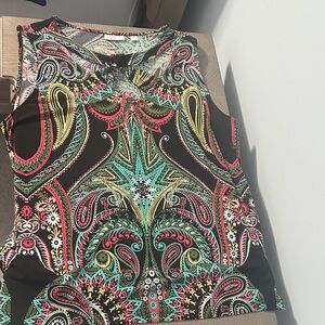 New York & Company Multicolor Paisley Tank Top